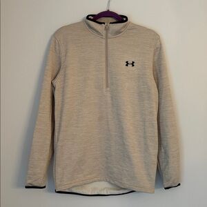 Under Armour ColdGear Quarter Zip Fleece in Black and Cream Size Small
